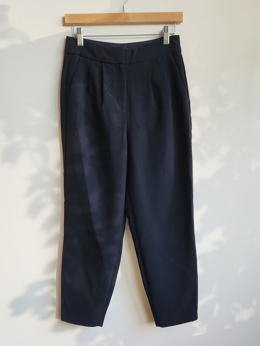 Black High-Waist Tapered Pants